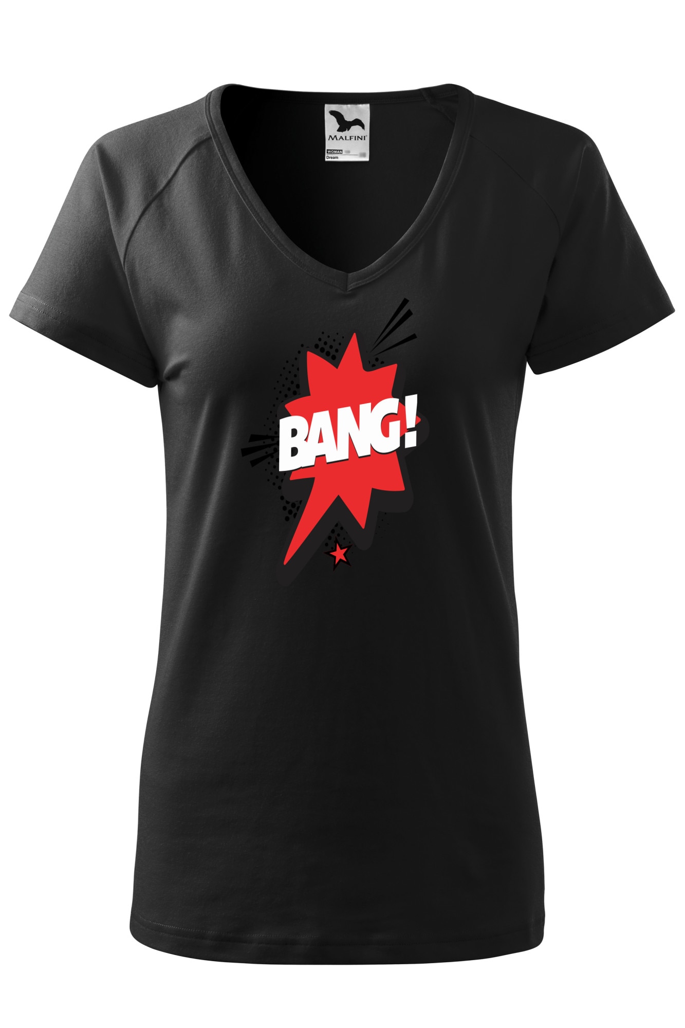 Tricou dama, Malfini, Comic Bang, Negru, XS