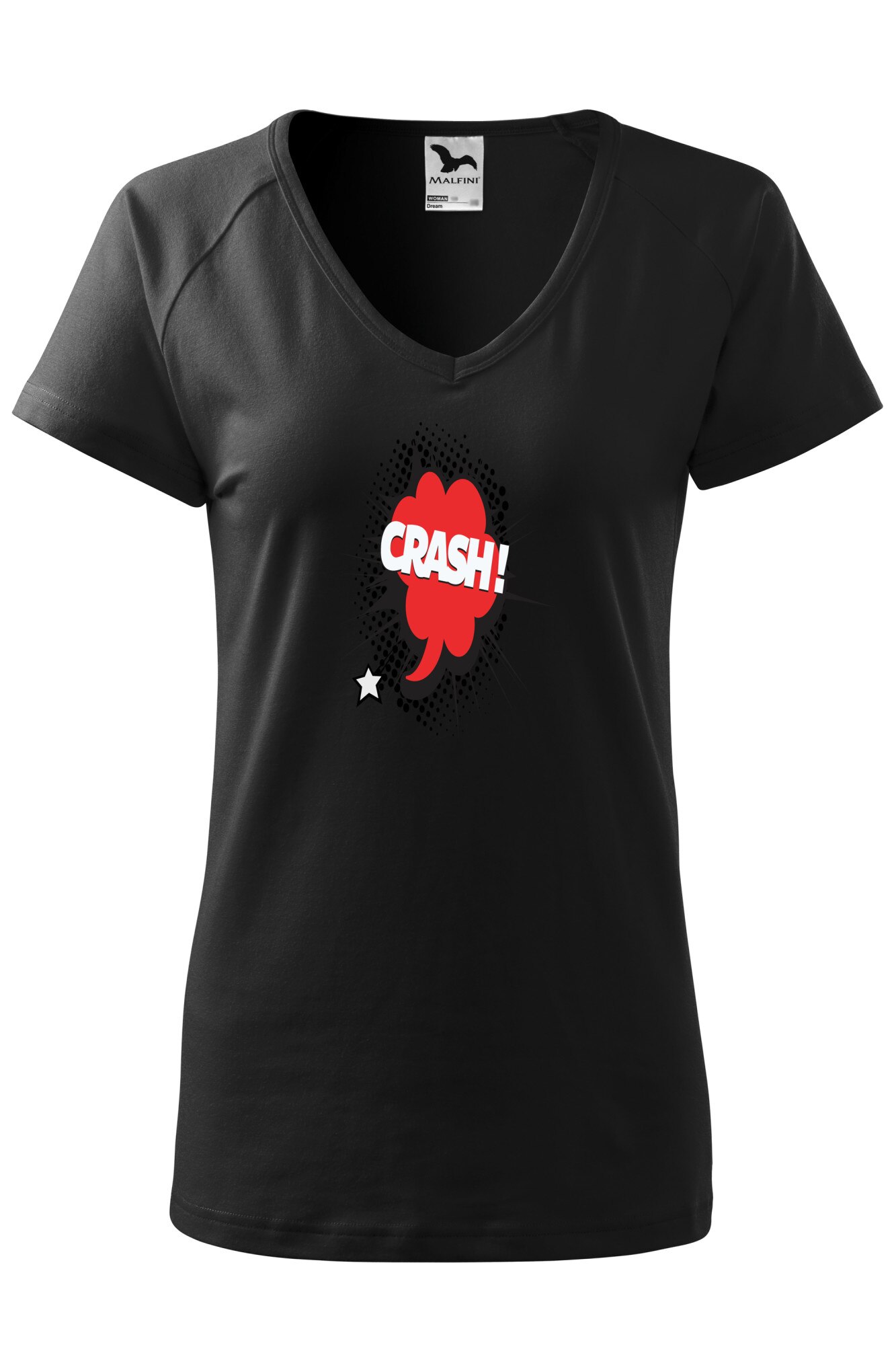 Tricou dama, Malfini, Comic Crash, Negru, XS