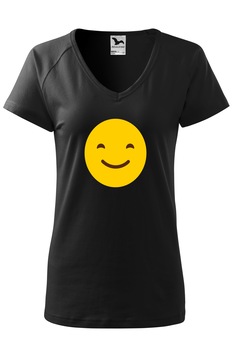 Tricou dama, Malfini, Emoji Smile Mouth Closed, Negru, XS Tricou dama, Malfini, Emoji Smile Mouth Closed, Negru, XS