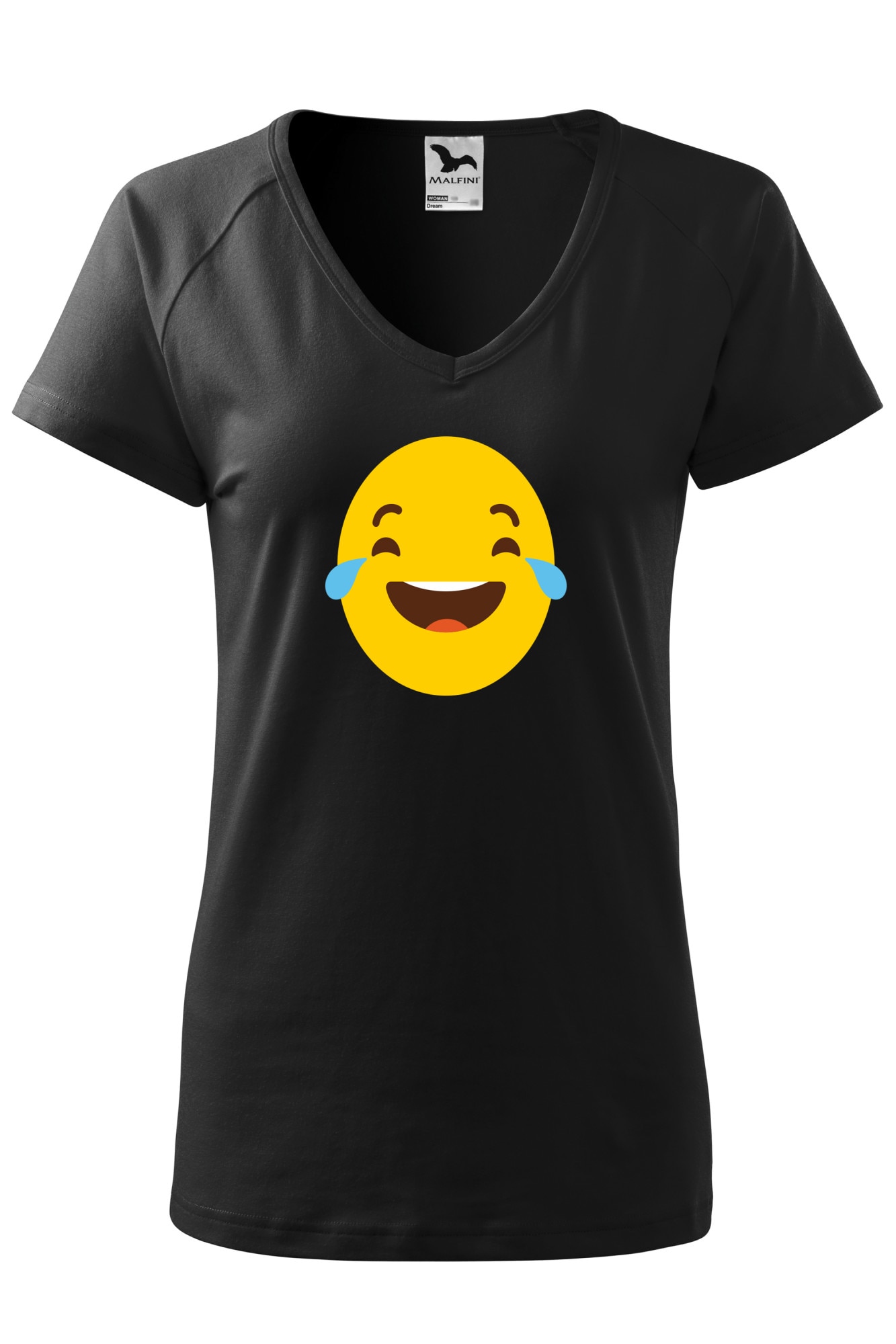 Tricou dama, Malfini, Emoji Laughing with Tears, Negru, XS
