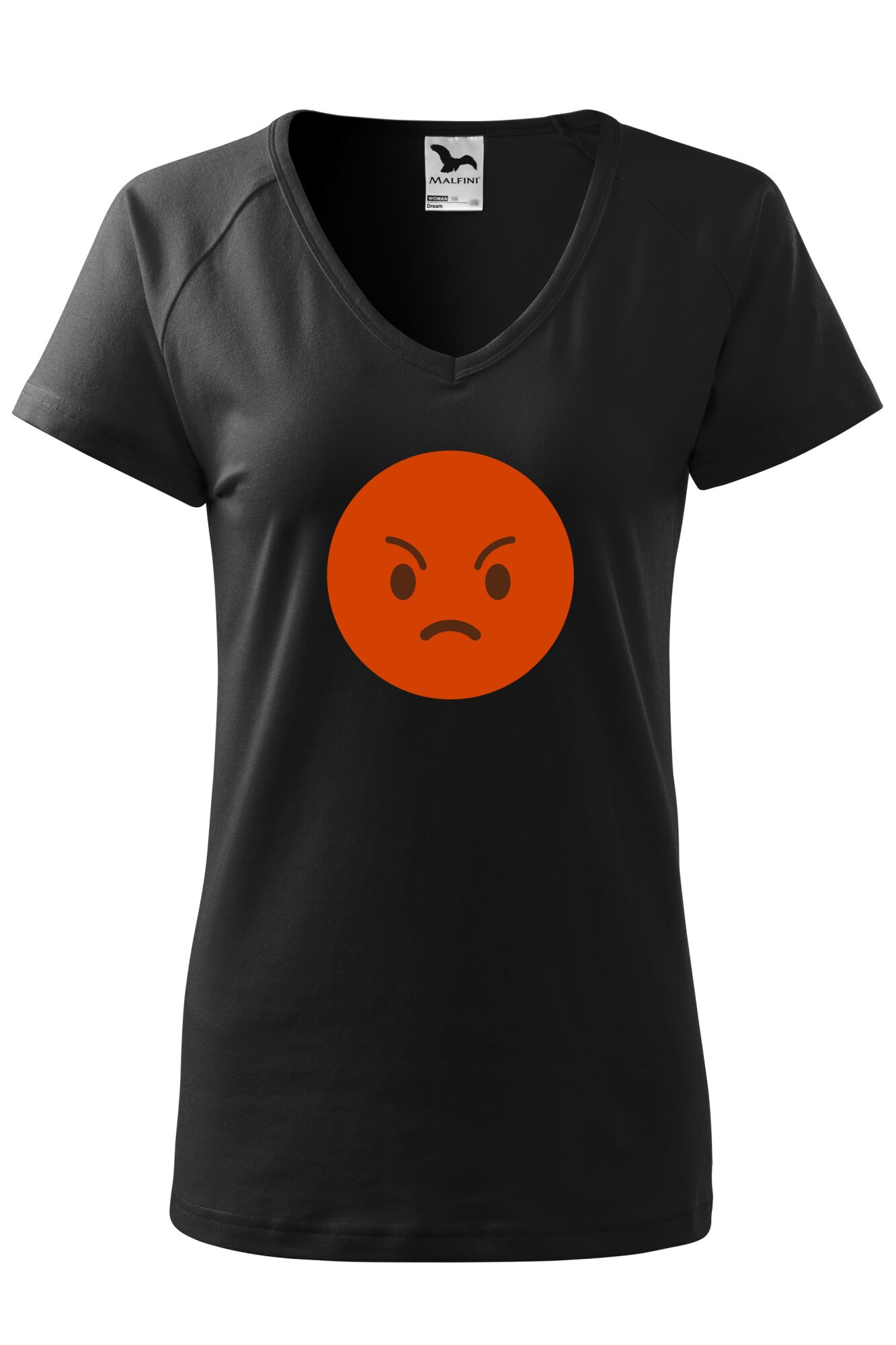 Tricou dama, Malfini, Emoji Angry Face, Negru, XS