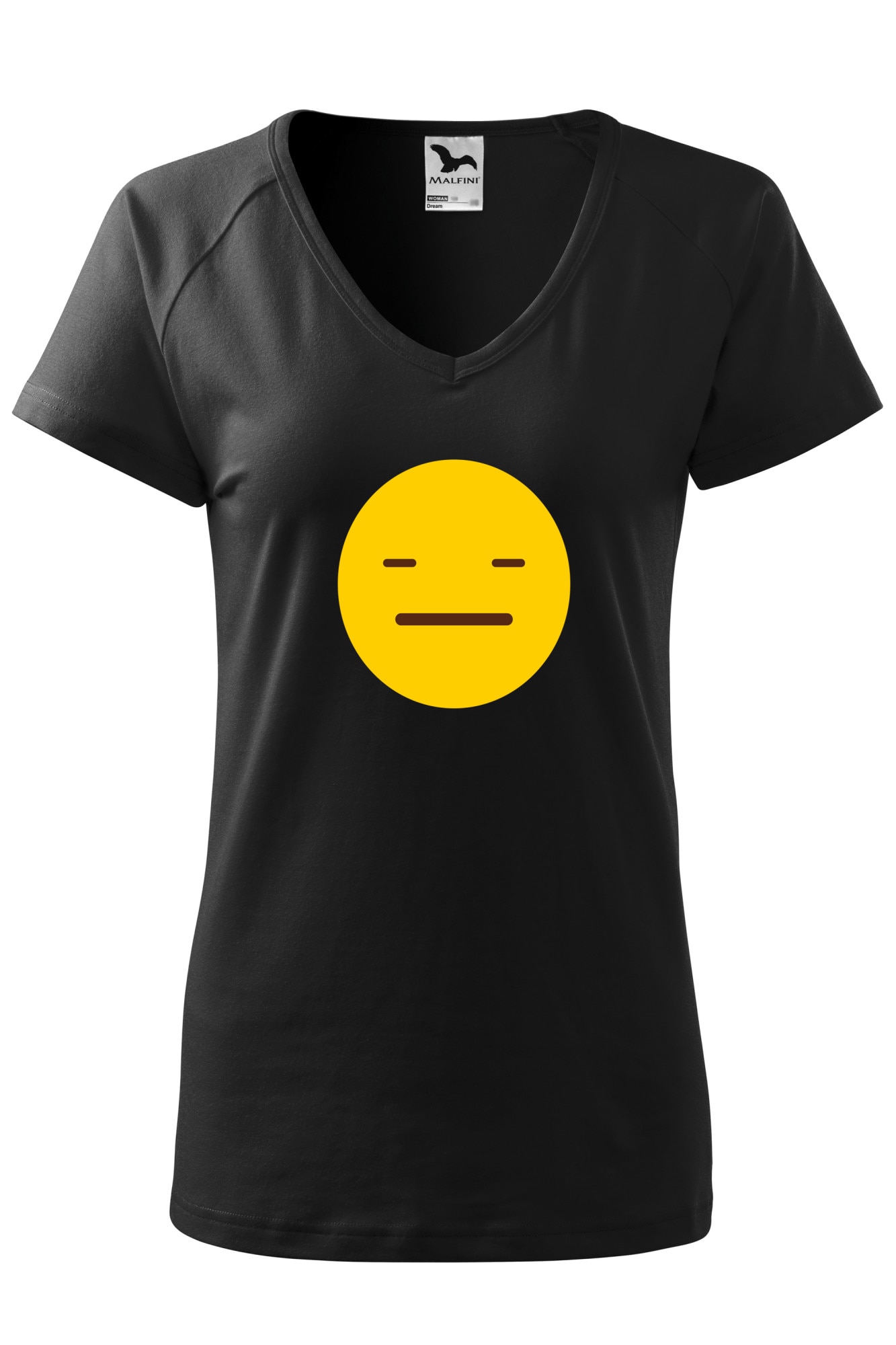 Tricou dama, Malfini, Emoji What just happened Face, Negru, XS