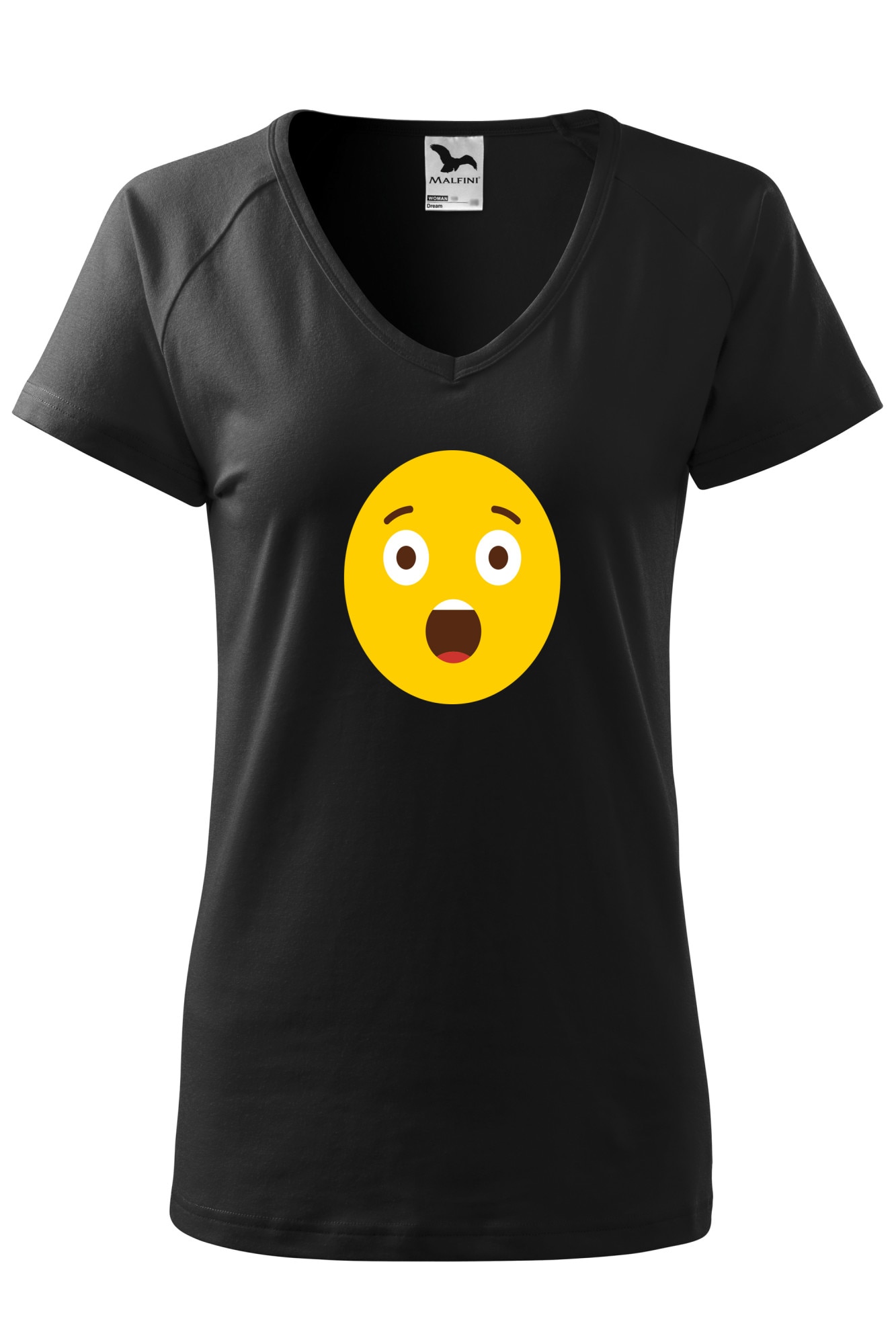 Tricou dama, Malfini, Emoji Speechless Face, Negru, XS