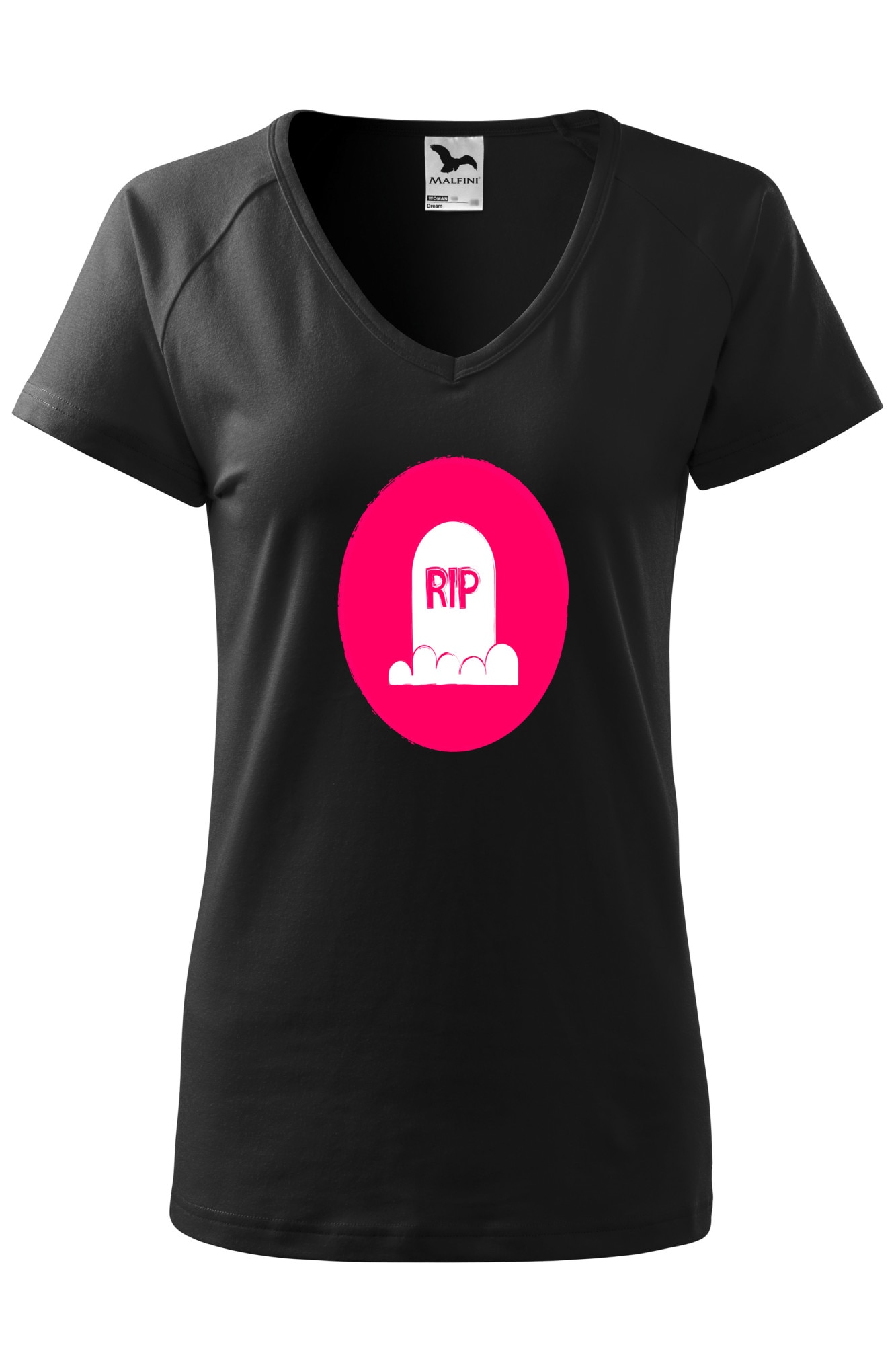 Tricou dama, Malfini, Rest in peace halloween, Negru, XS