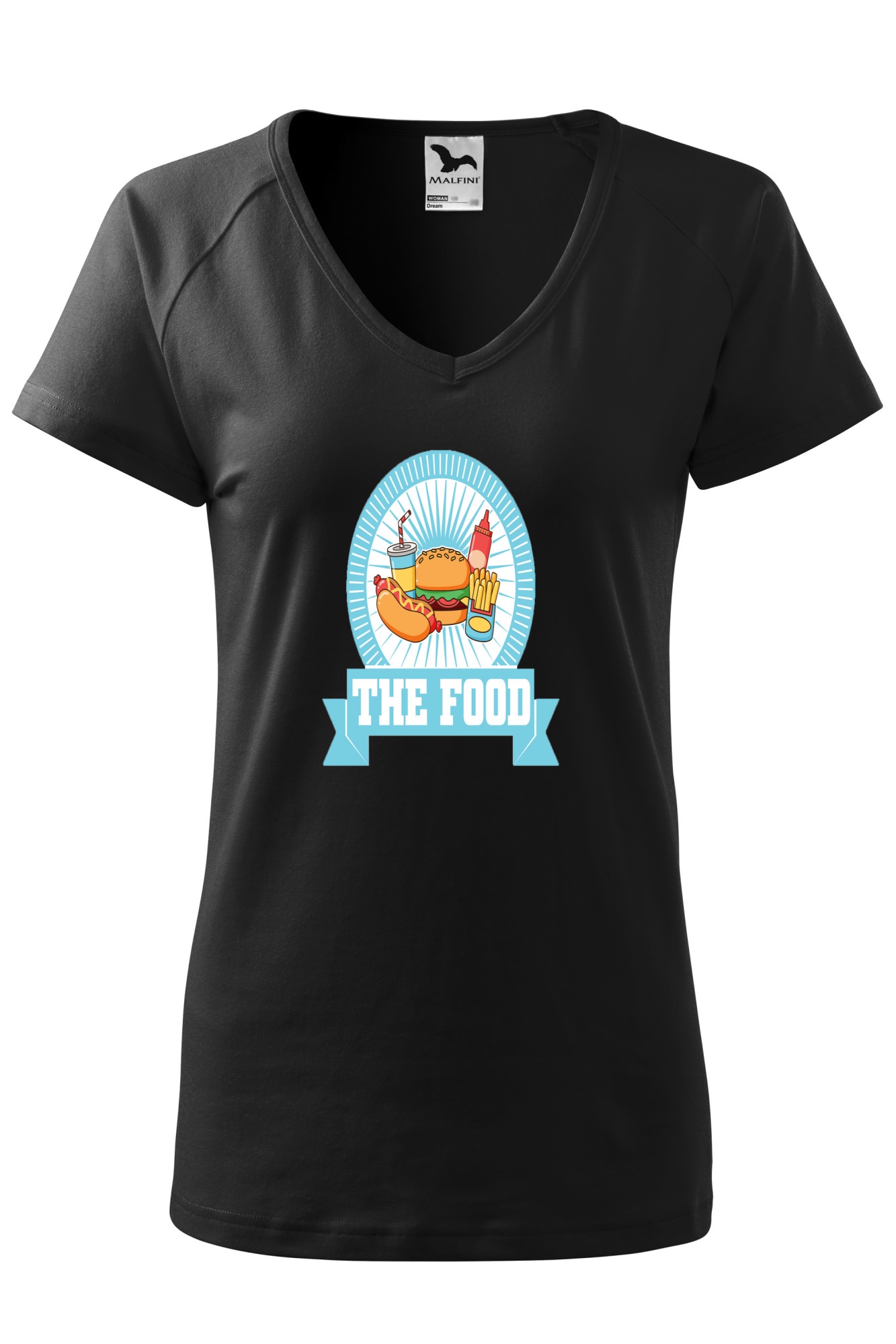 Tricou dama, Malfini, The Food, Negru, XS