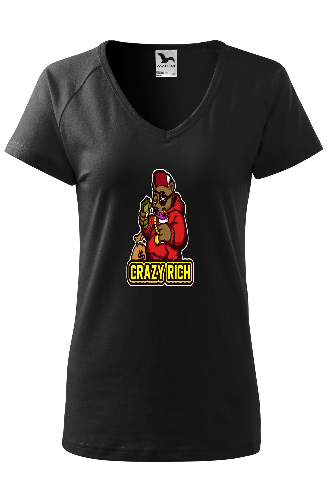 Tricou dama, Malfini, Crazy Rich, Negru, XS