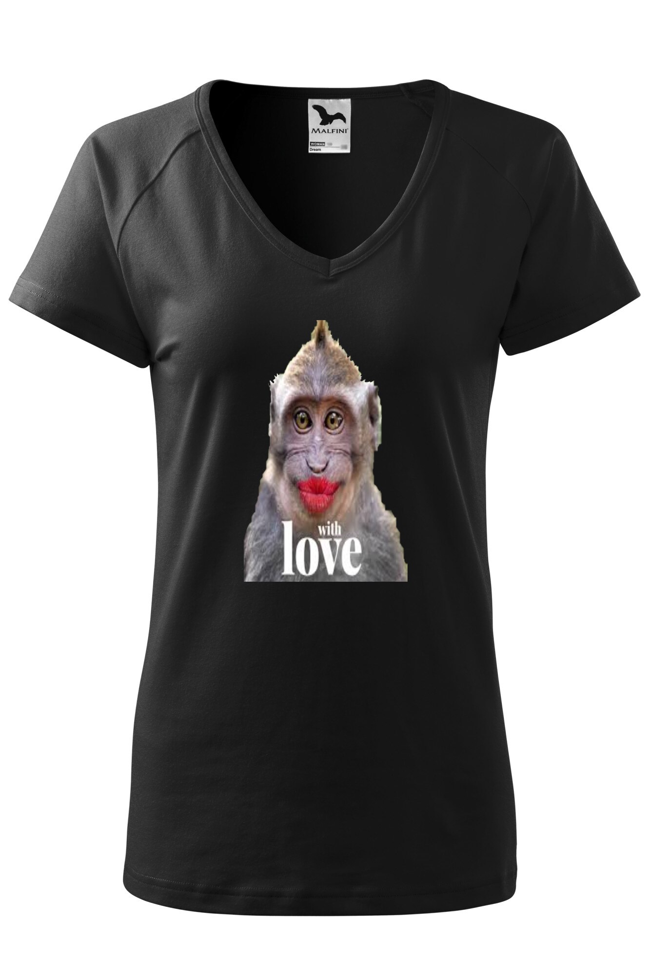 Tricou dama, Malfini, Monkey Love, Negru, XS