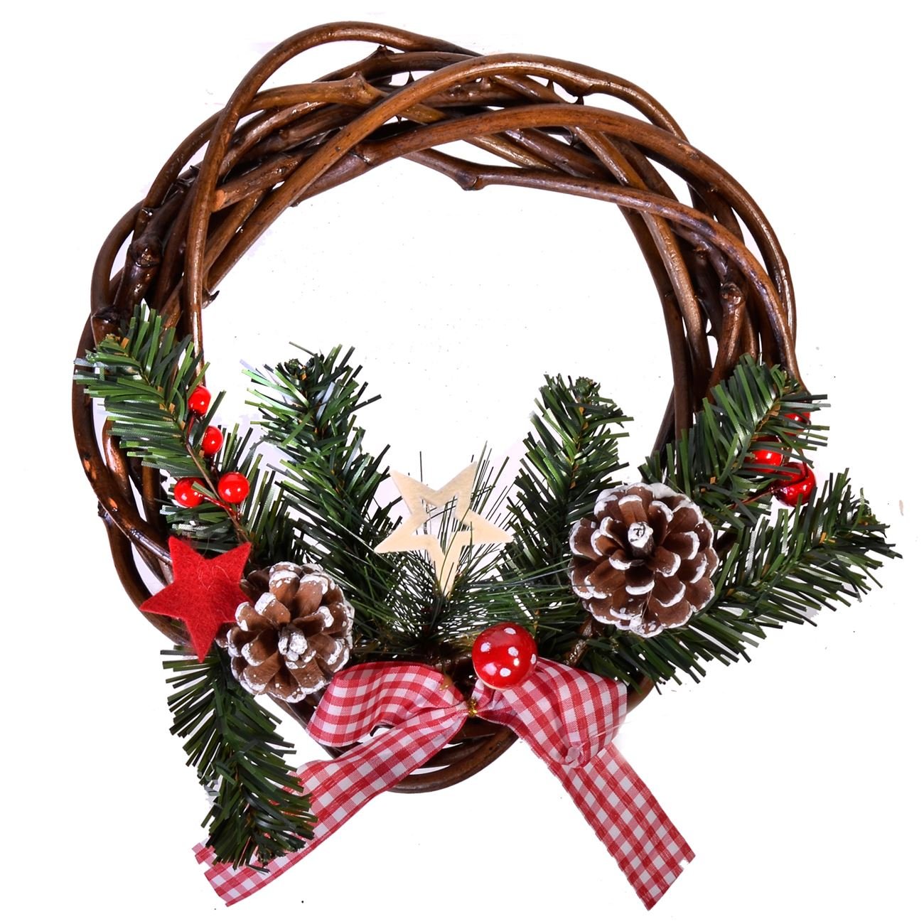 Coronita Decorativa de Craciun, New Line, model cu Funda, Conuri si Fructe, 23 cm, Multicolor