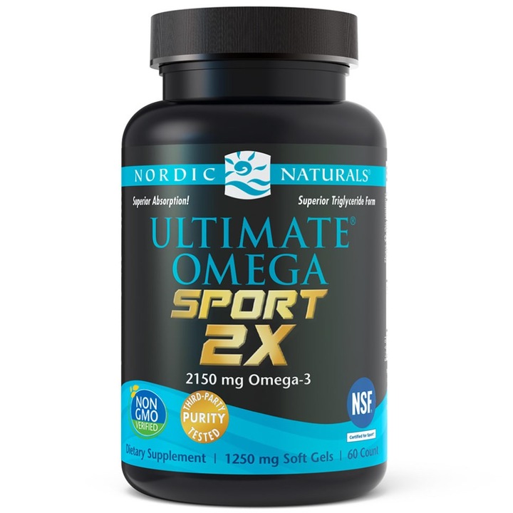 Supliment alimentar Nordic Naturals Ultimate Omega 2X Sport 2150mg, 60 de capsule moi de lamaie