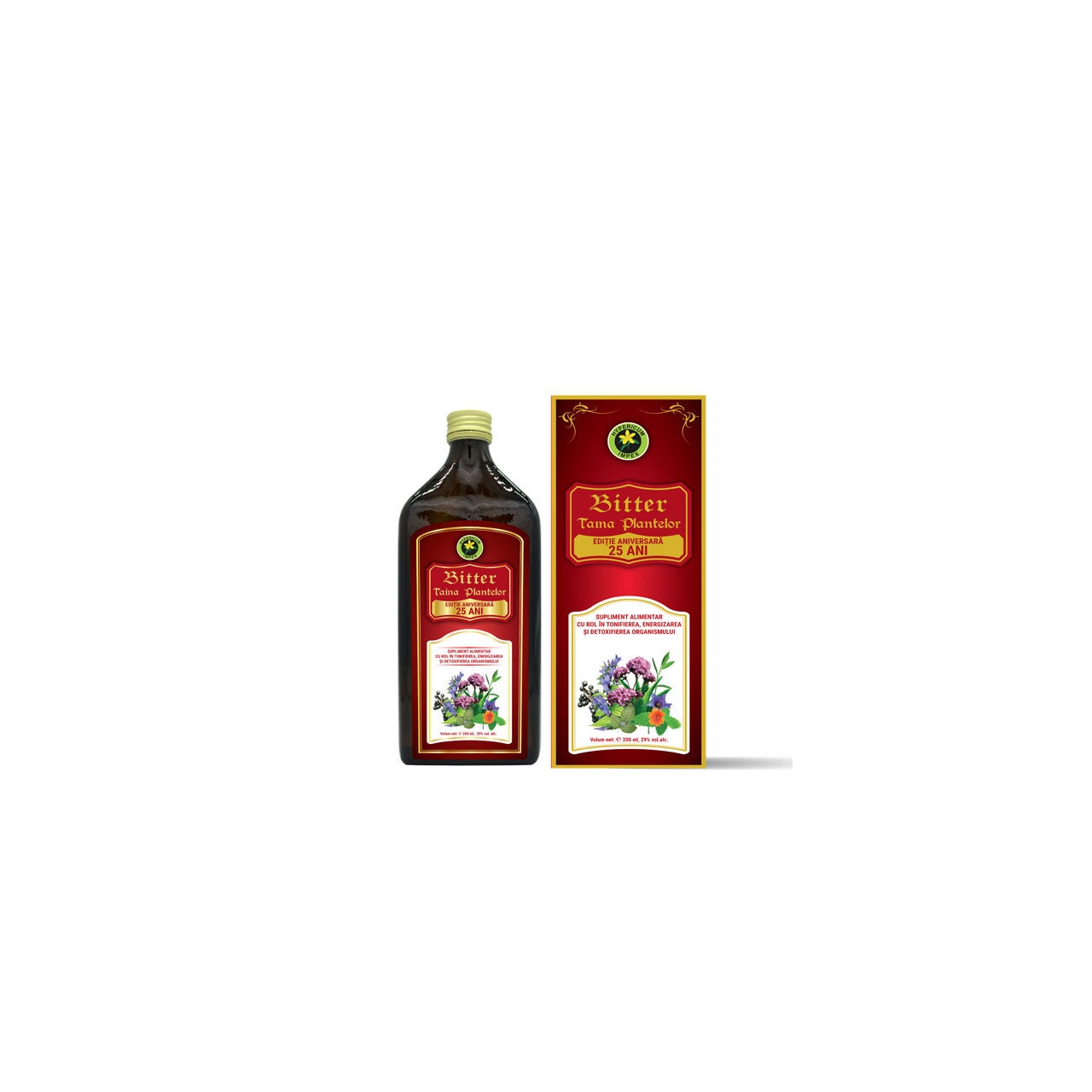 Bitter Taina Plantelor Editie Aniversara 25 ani Rosu Hypericum, 200 ml