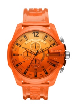 Diesel, Ceas cronograf cu o curea de plastic, Portocaliu Diesel, Ceas cronograf cu o curea de plastic, Portocaliu