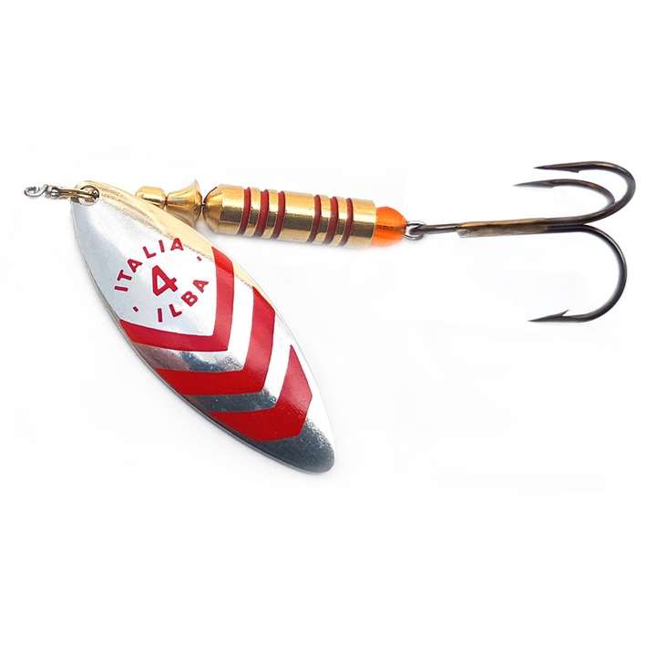 Lingurita rotativa Ilba Lungo marimea 2, 5gr, culoarea Silver/Red