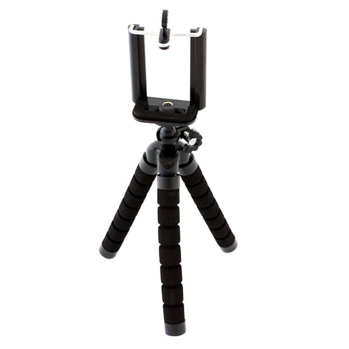 Palmonix photo selfie-stick állvány, telefontartóval, fekete, magasság 26 cm