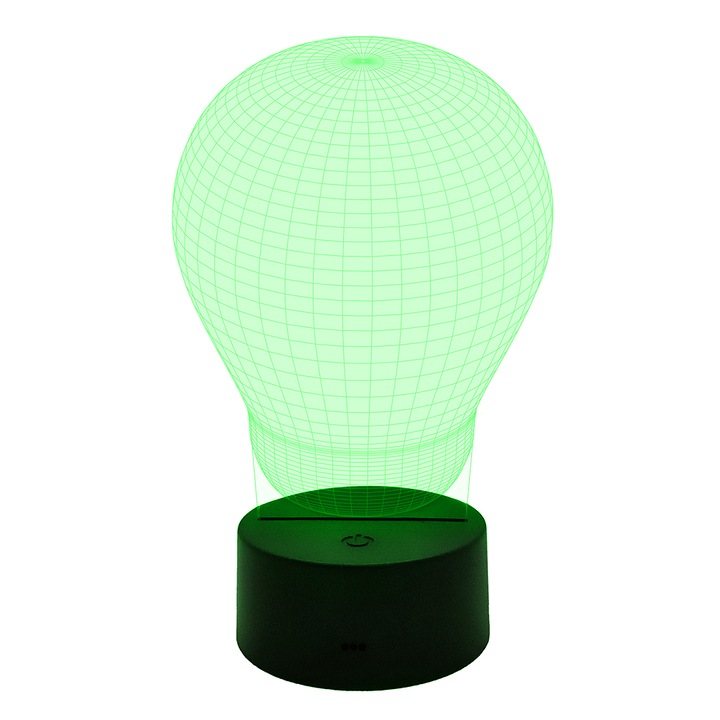 3D LED éjszakai lámpa, impresszum, léggömb, 7 szín, környezeti világítás, USB tápegység csatlakozós töltővel