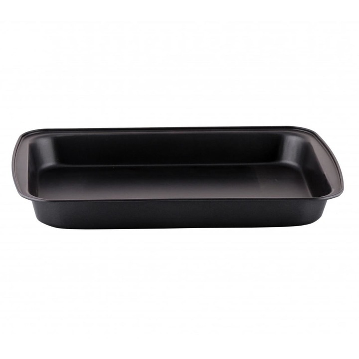 Tava dreptunghiulara pentru copt, Ertone ERT-MN 561B, anti-aderenta, 31x20,5x4 cm, Negru