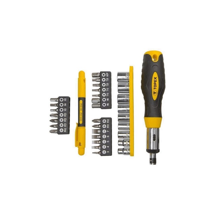 Комплект битове с дръжка TOPEX 39D522