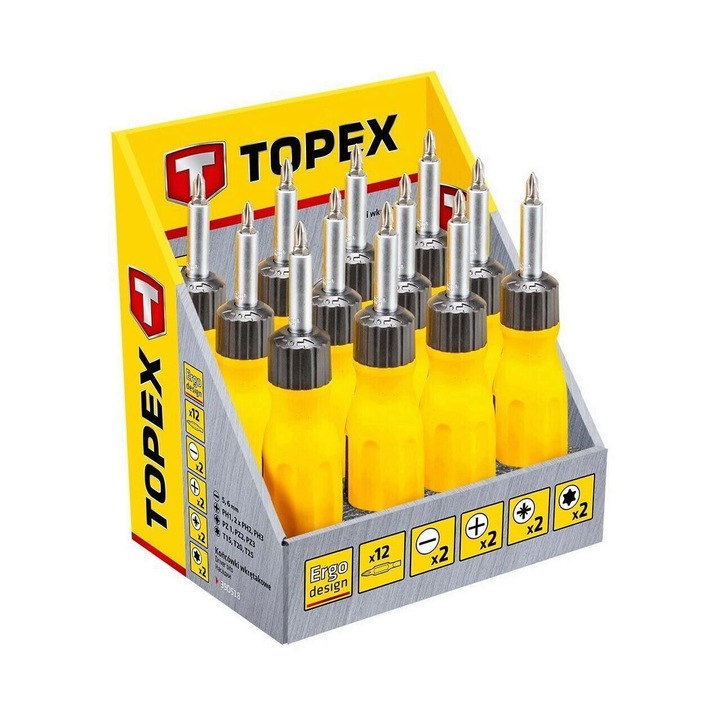 Комплект битове с крайна опора 14 части TOPEX 39D518