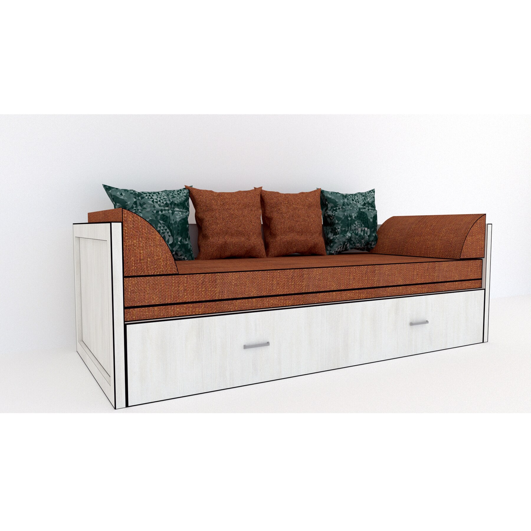 Canapea extensibila Genarom Costin Gen 35 / Decor 8508, 203 x 61 x 79.5 cm