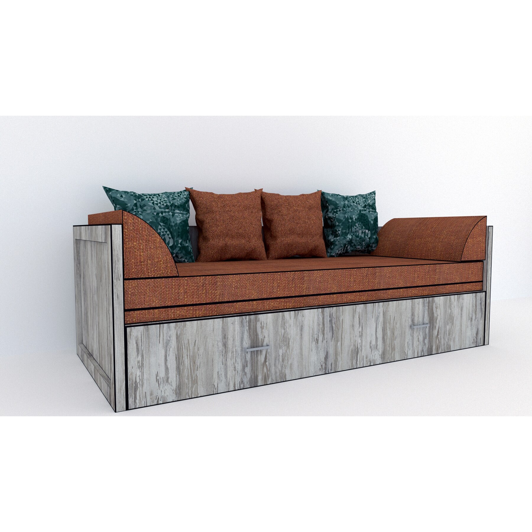 Canapea extensibila Genarom Costin Gen 35 / Decor K084, 203 x 61 x 79.5 cm