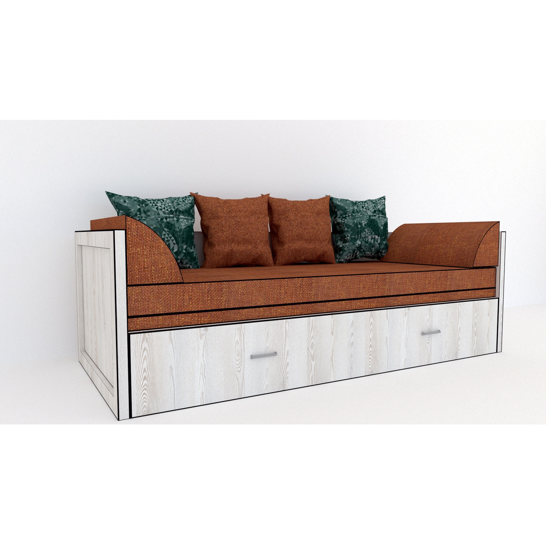 Canapea extensibila Genarom Costin Gen 35 / Decor K010, 203 x 61 x 79.5 cm