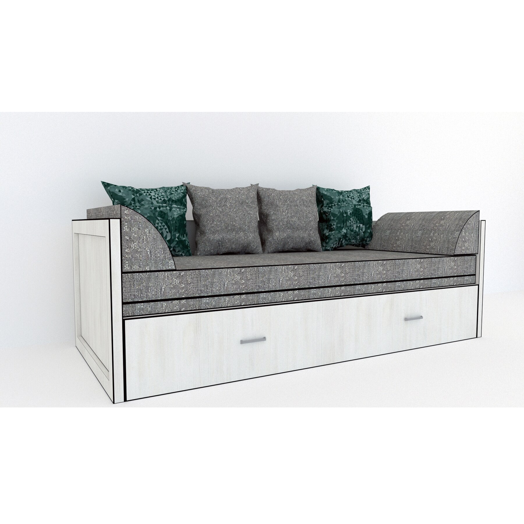 Canapea extensibila Genarom Costin Gen 65 / Decor 8508, 203 x 61 x 79.5 cm