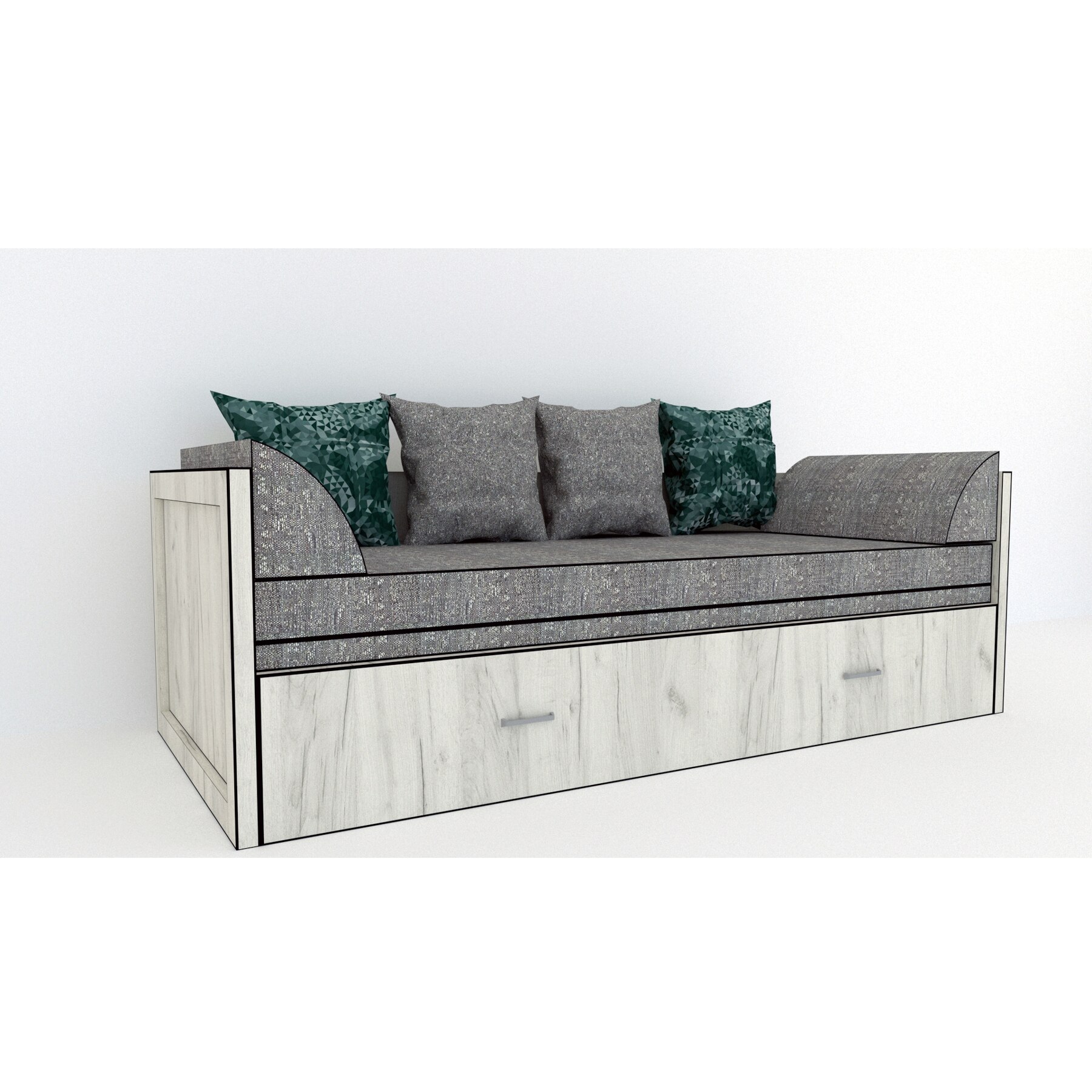 Canapea extensibila Genarom Costin Gen 65 / Decor K001, 203 x 61 x 79.5 cm