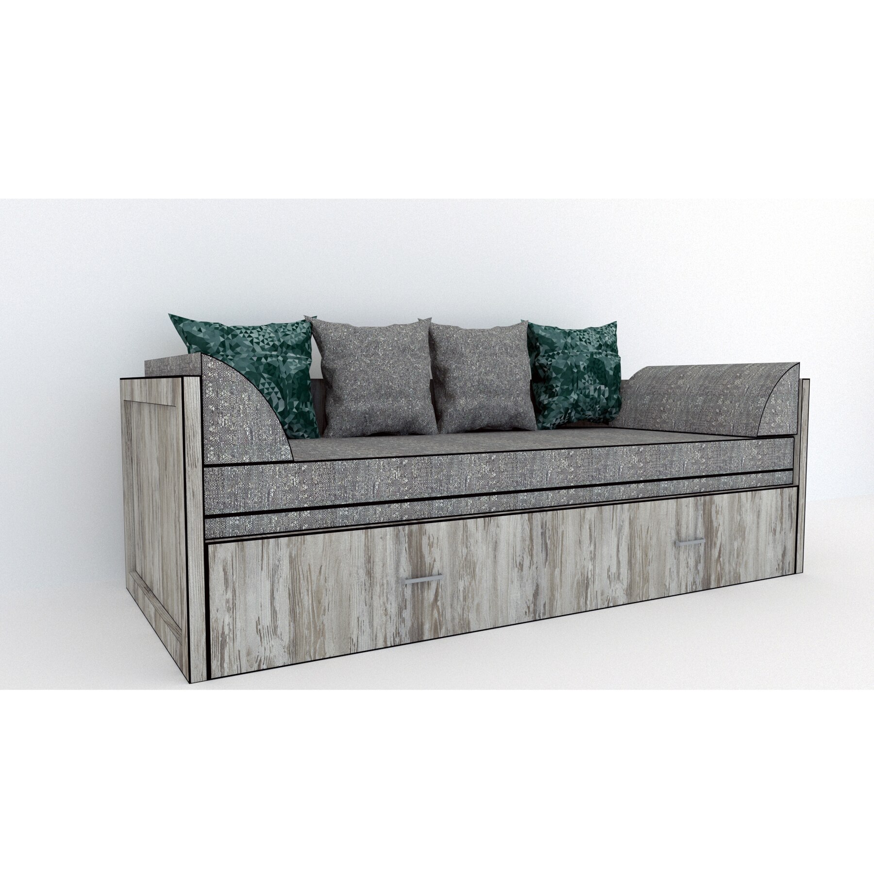 Canapea extensibila Genarom Costin Gen 65 / Decor K084, 203 x 61 x 79.5 cm