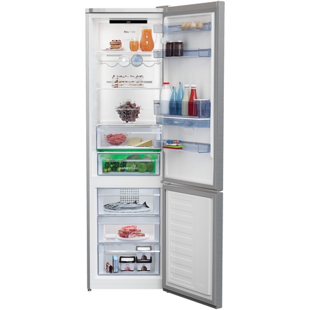 Combina frigorifica Beko RCNA406E40DZXBN, 362 l, Harvestfresh, NeoFrost Dual Cooling, Touch control, Raft sticle, Dozator apa, Clasa A++, H 203 cm, Inox Antiamprenta