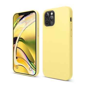 Husa din silicon Elago Soft Silicone Case, pentru iPhone 12, iPhone 12 Pro, galben Husa din silicon Elago Soft Silicone Case, pentru iPhone 12, iPhone 12 Pro, galben