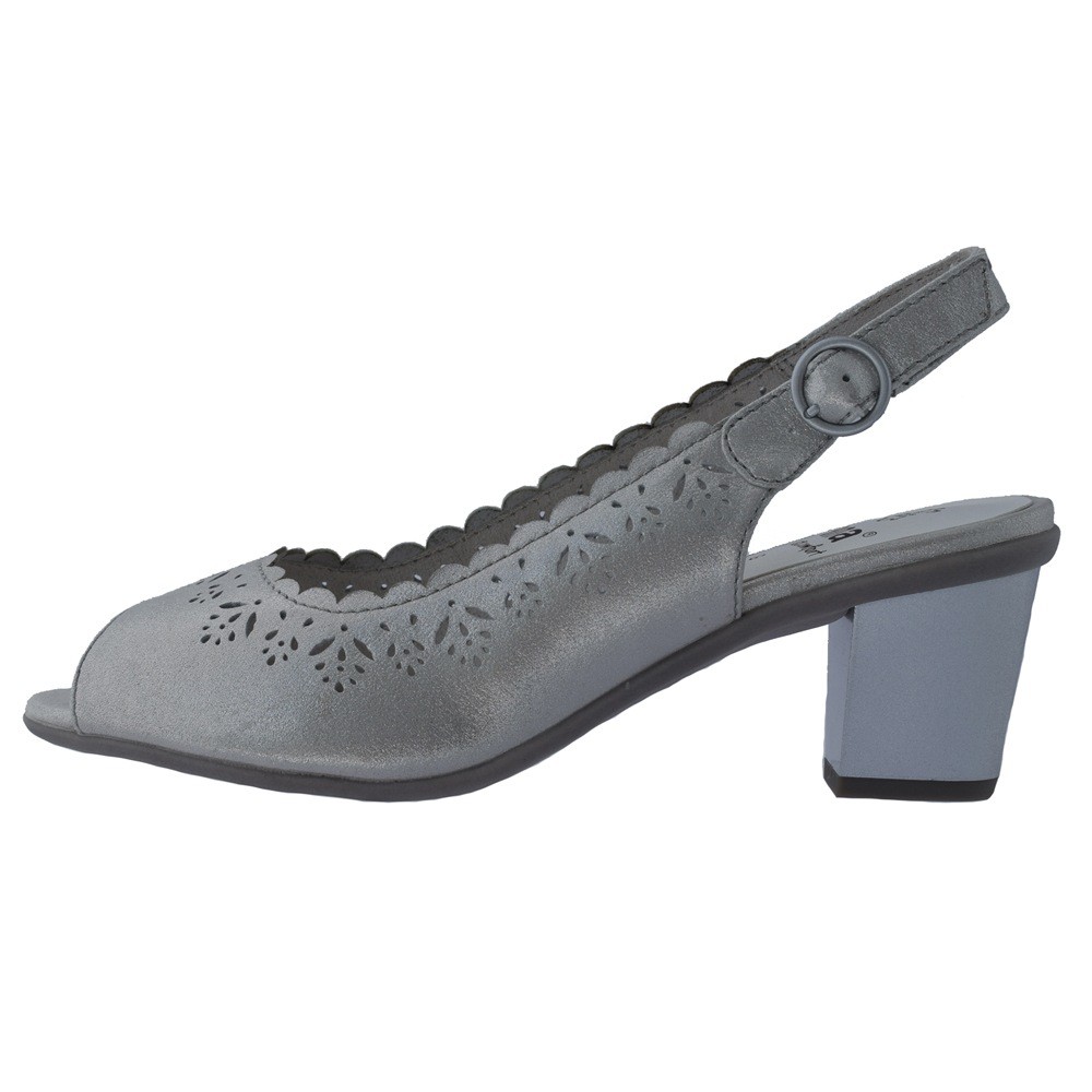 Sandale dama, din piele naturala, Jana, 8-29690-24-O-G8-09, argintiu deschis, Argintiu deschis