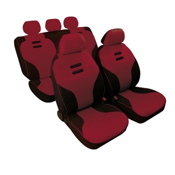 Set Huse scaune auto universale Pilot Kynox, culoare Rosu, 9 piese Set Huse scaune auto universale Pilot Kynox, culoare Rosu, 9 piese