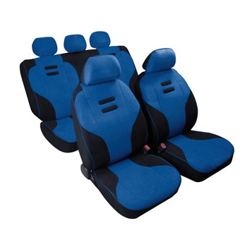 Set Huse scaune auto universale Pilot Kynox, culoare Albastru, 9 piese Set Huse scaune auto universale Pilot Kynox, culoare Albastru, 9 piese