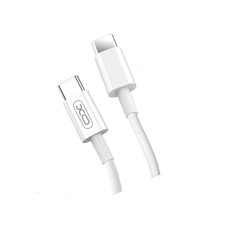 Cablu Date XO NB 124, 40W, USB Type-C + USB Type-C, Alb