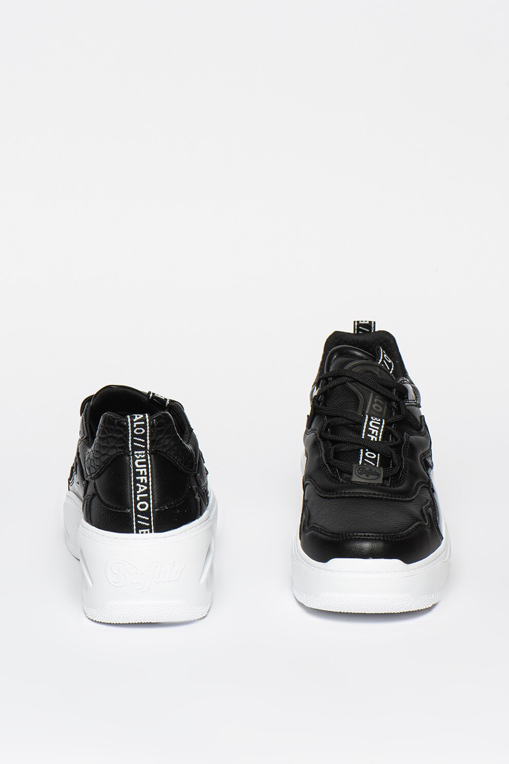 Buffalo, Спортни обувки Fkat Xtr от еко кожа с лого, Черен, 39 eMAG.bg