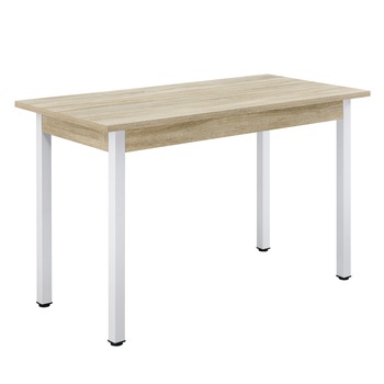 Masa bucatarie Den Haag EW, en.casa,120 x 60 x 75 cm, otel/MDF, efect lemn stejar/alb, pentru 4 persoane Masa bucatarie Den Haag EW, en.casa,120 x 60 x 75 cm, otel/MDF, efect lemn stejar/alb, pentru 4 persoane