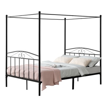 Pat baldachin Lahti 180, en.casa, 208 x 183x 186,5 cm, otel, negru, dublu Pat baldachin Lahti 180, en.casa, 208 x 183x 186,5 cm, otel, negru, dublu