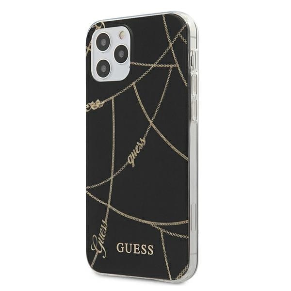 Husa iPhone 12 / 12 Pro Guess Gold Chain Collection Black
