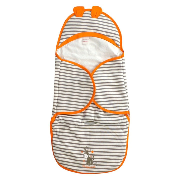 Babakocsiba csatolható újszülött hálózsák, összehajtható kapucnis baba takaró (75 cm) - Csacsi
