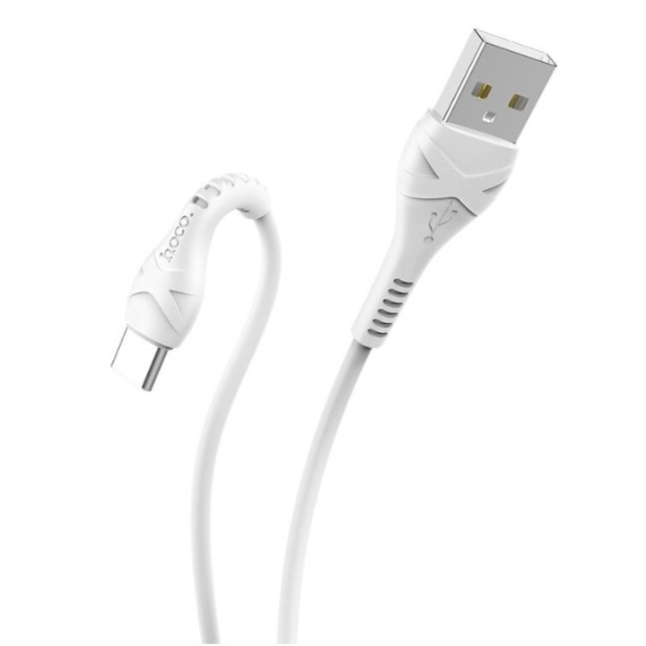 Hoco Type-C töltőkábel Androidhoz, X37, Gyorstöltő, 3.0A, 1 m., Fehér