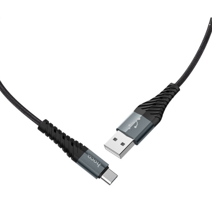 Hoco Type-C töltőkábel Androidhoz, X38, gyorstöltés, 3.0A, 1m, fekete