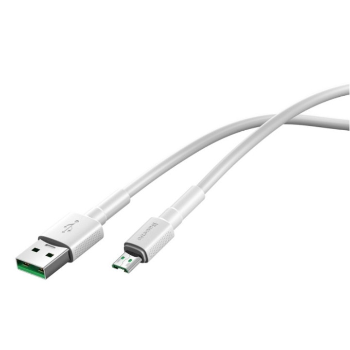 Кабел за зареждане Baseus Micro USB за Android, Fast Charge, Mini White, 2.4A, 1 м., Бял