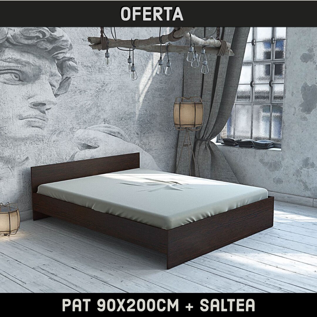 Pat H-Wenge 90x200cm + Saltea