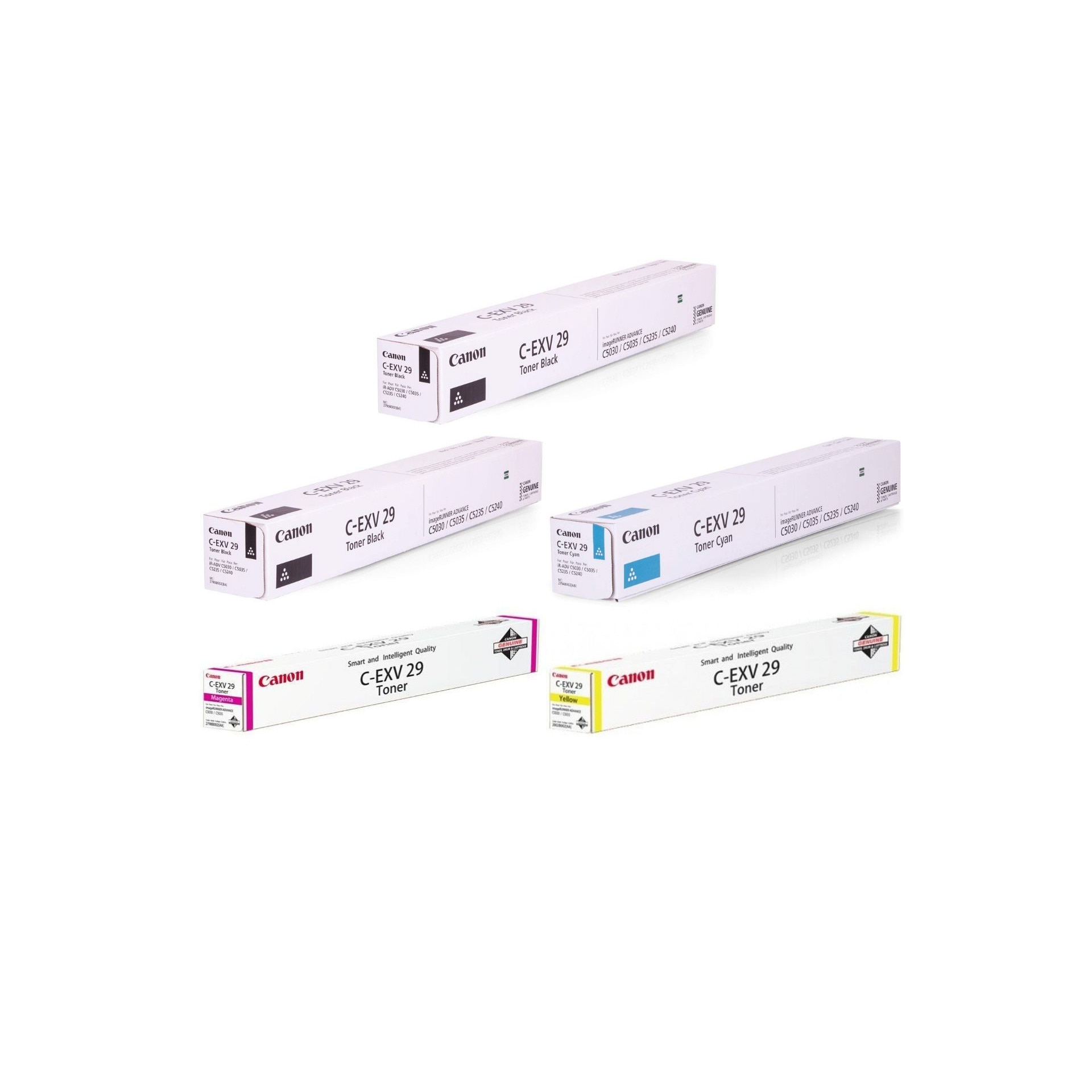 Pachet cartuse toner C-EXV29BK negru x2 C-EXV29C cyan C-EXV29M magenta C-EXV29Y galben Canon original 153000 pagini