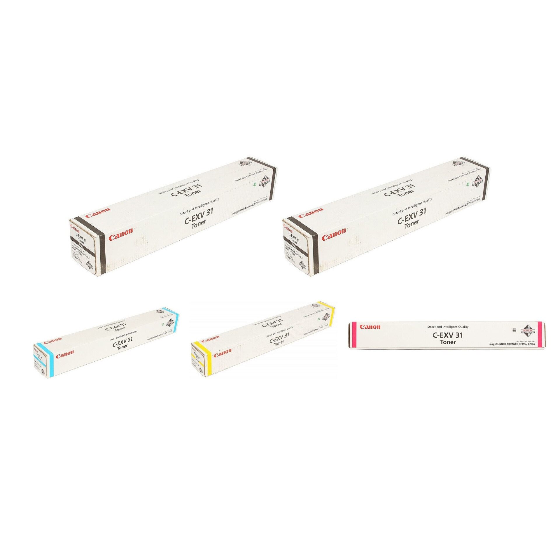 Pachet cartuse toner C-EXV31BK negru x2 C-EXV31C cyan C-EXV31M magenta C-EXV31Y galben Canon original 316000 pagini