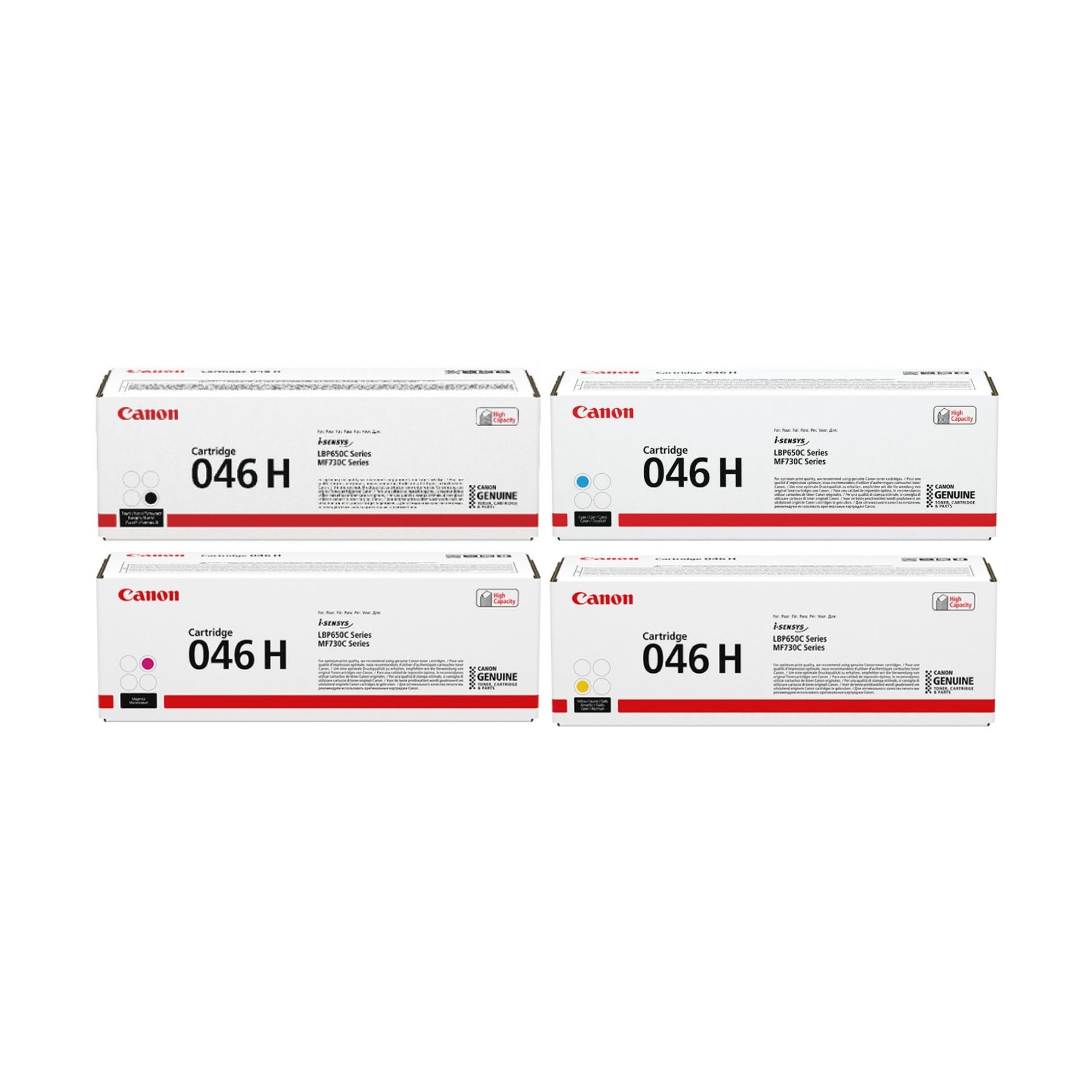 Pachet cartuse toner CRG-046HBK negru CRG-046HC cyan CRG-046HM magenta CRG-046HY galben Canon original 21300 pagini