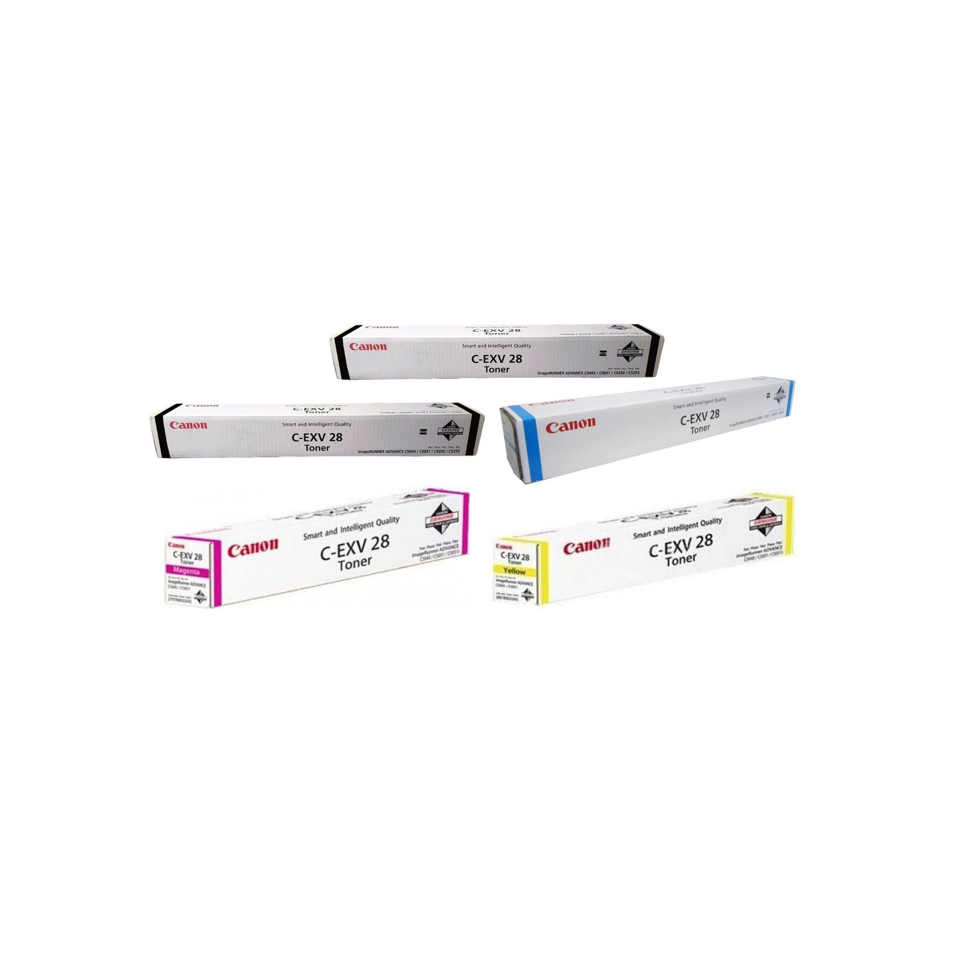 Pachet cartuse toner C-EXV28BK negru x2 C-EXV28C cyan C-EXV28M magenta C-EXV28Y galben Canon original 202000 pagini