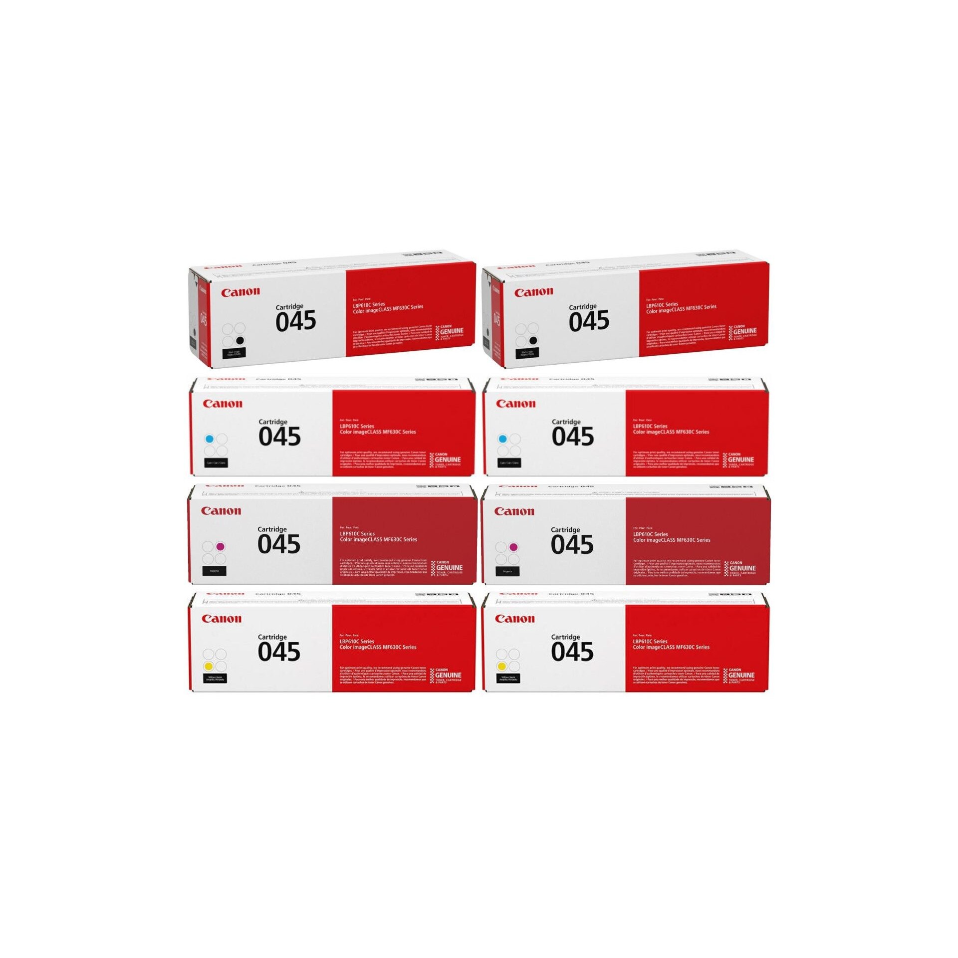 Pachet cartuse toner CRG-045BK negru x2 CRG-045C cyan x2 CRG-045M magenta x2 CRG-045Y galben x2 Canon original 10600 pagini