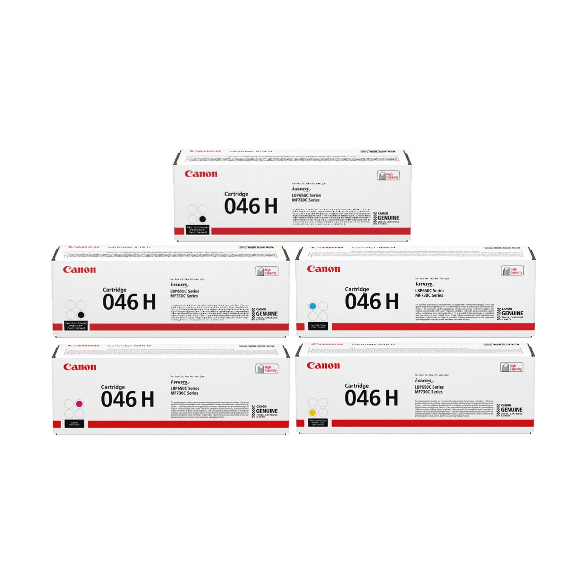 Pachet cartuse toner CRG-046HBK negru x2 CRG-046HC cyan CRG-046HM magenta CRG-046HY galben Canon original 27600 pagini