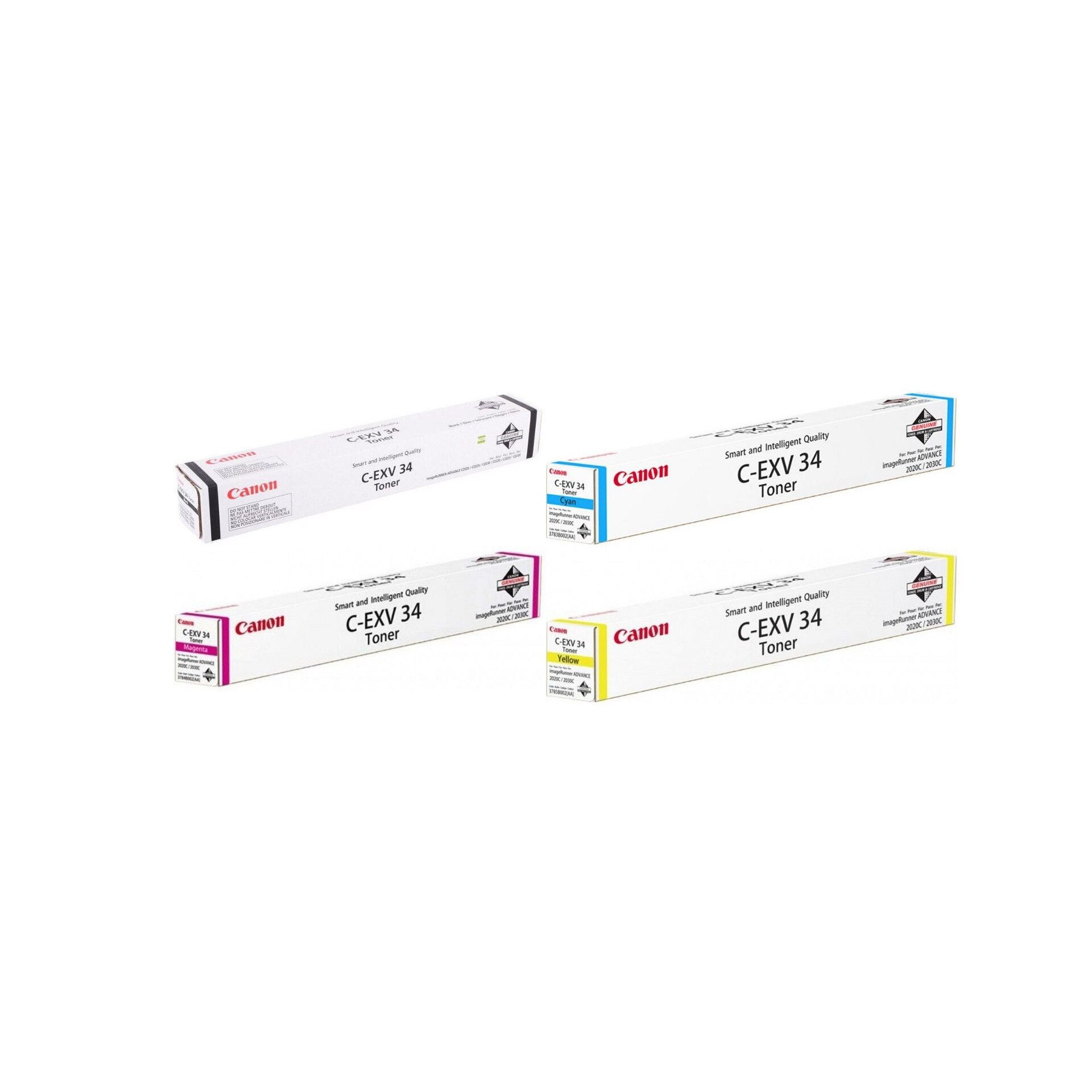Pachet cartuse toner C-EXV34BK negru C-EXV34C cyan C-EXV34M magenta C-EXV34Y galben Canon original 80000 pagini
