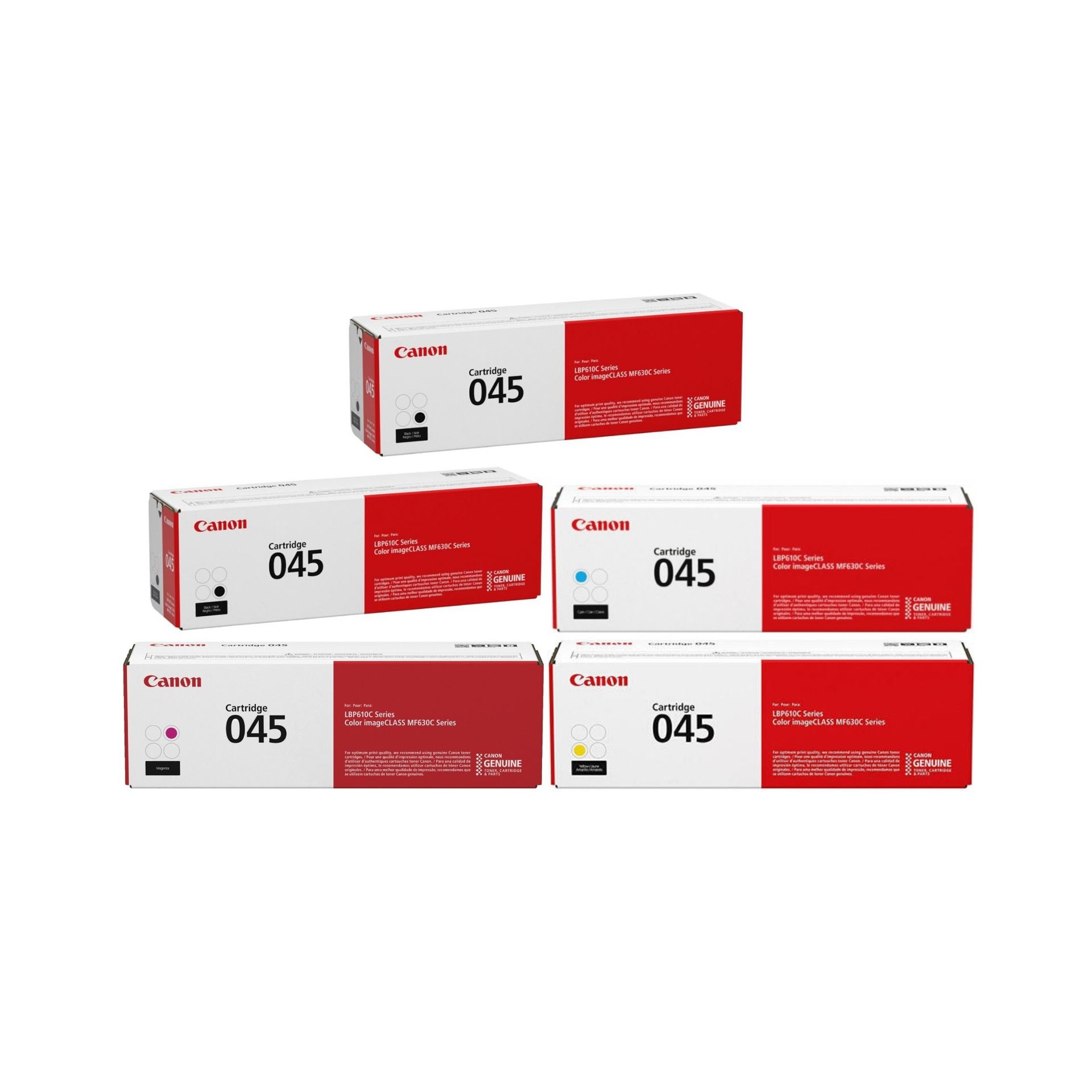 Pachet cartuse toner CRG-045BK negru x2 CRG-045C cyan CRG-045M magenta CRG-045Y galben Canon original 6700 pagini